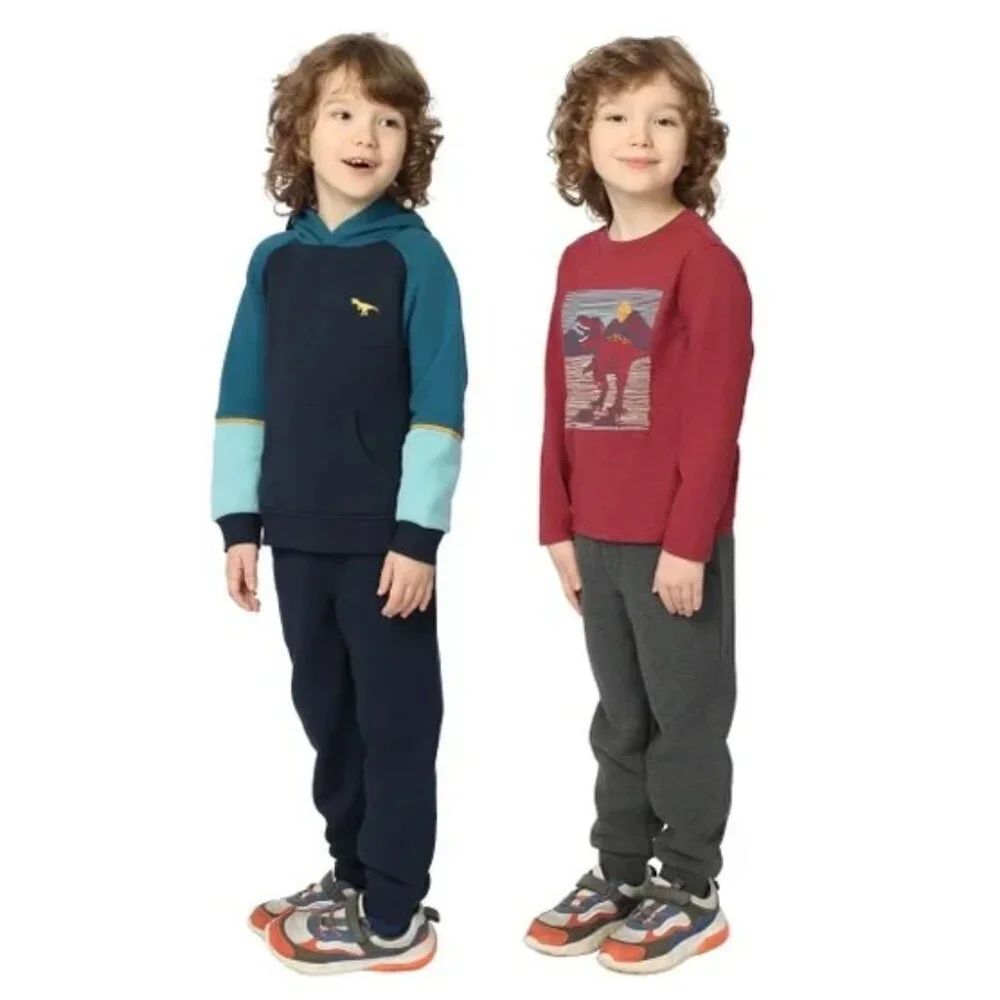 KHQ Kids' 4-piece Playwear Set Boys Hoodie Shirt Sweatpants Sets Sz 4T Dinosaur